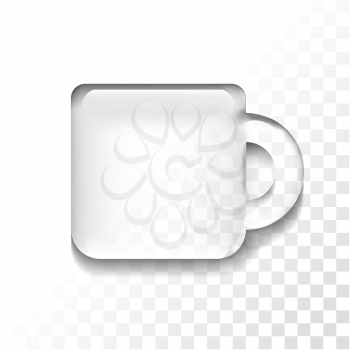 Transparent glossy cup isolated icon, vector illustration