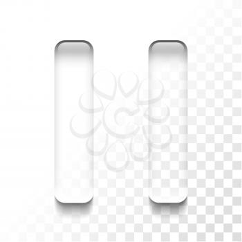 Transparent isolated pause symbol icon, vector illustration