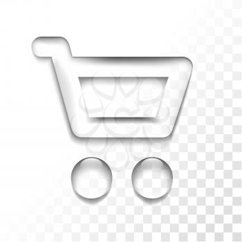 Transparent isolated shopping cart symbol icon, vector illustration