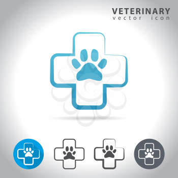Veterinary icon set, collection of pet health icons, vector illustration