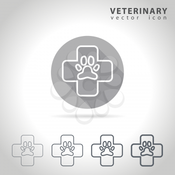 Veterinary outline icon set, collection of pet health icons, vector illustration