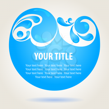 Water design background with splashes and place for text, vector illustration