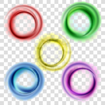 Set of abstract smoke blur colorful circles, vector illustration