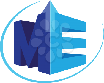 Geometric ME Logo Concept. AI 10 supported.