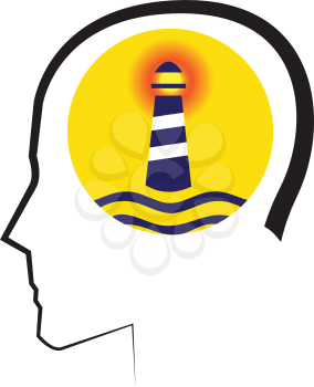 Mental Concept with Lighthouse Design. AI 10 supported.