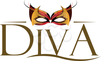 Diva Logo with Masquerade Glasses. EPS 8 Supported.