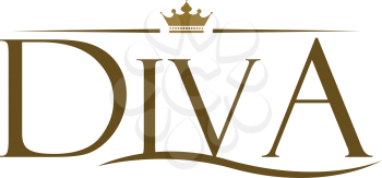Diva Logo Design with Elegant Typography Style.