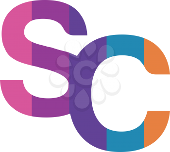 Colorful SC Logo Design. EPS 8 supported.