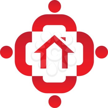 Family Icon Design With Home, AI 8 supported.