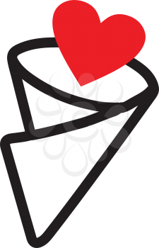 Crepe Icon Design with heart shape, AI 8 supported.