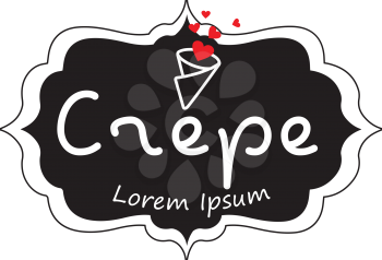 Crepe Logo Design with heart shape, AI 8 supported.