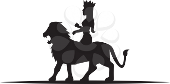 Lion and Queen Illustration. AI 10 supported.