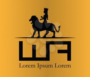 Lion and Queen Logo Design. AI 10 supported.