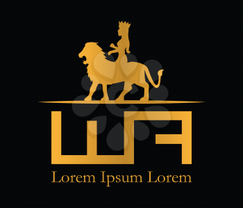 Lion and Queen Logo Design. AI 10 supported.