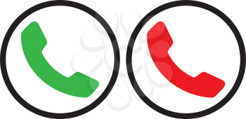 Green and Red Phone Icon Design.