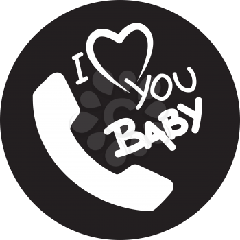 I Love Baby Phone Icon Design.
