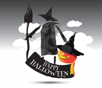 Happy Halloween Concept Design and Witch