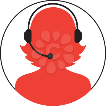 Call Center Woman Icon Design, AI 8 supported.