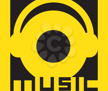 Music Logo Design with Headset. AI 8 supported.