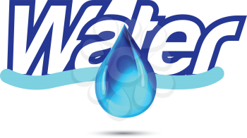 Water Logo with Drop Design, EPS 10 supported.
