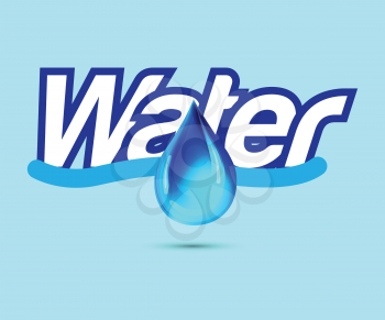 Water Logo with Drop Design, EPS 10 supported.
