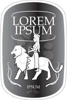 Luxury Label Design. Goddess and Lion Composition.