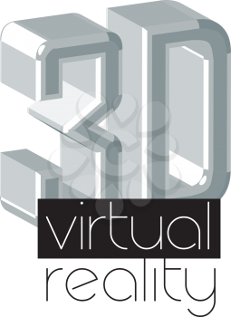 3D Virtual Reality Logo Concept.