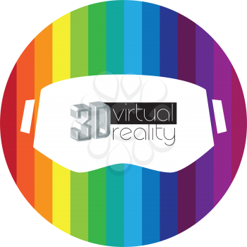 3D Virtual Reality Logo Concept.