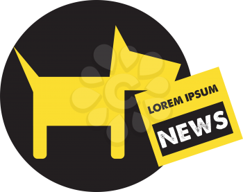 Dog and Newspaper Logo Concept, EPS 10 supported.