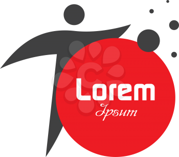 Logo concept with Text on the red circle and a person