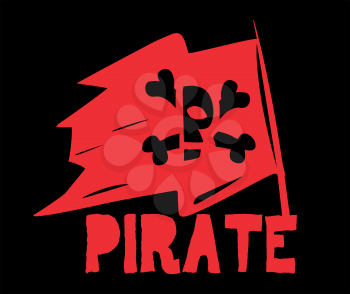 Pirate Flag and Logo Design Concept.