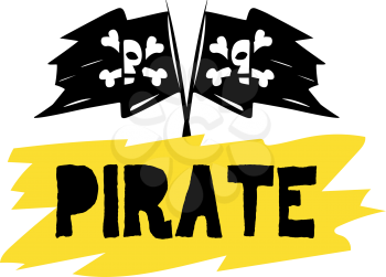 Pirate Flag and Logo Design Concept.