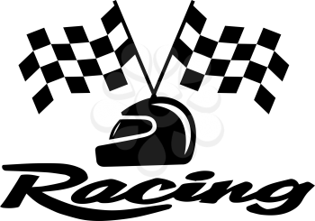 Racing With Checkered Flag and Helmet. EPS 8 supported.