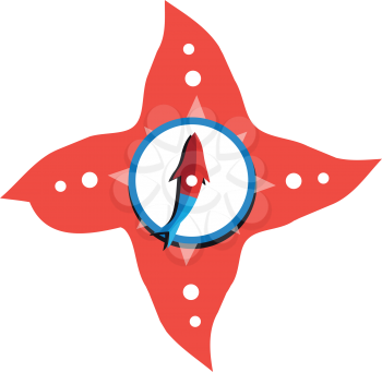 Starfish with Compass Concept Design. EPS 8 supported.