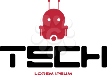 Tech Logo Design with Cyber Robot. EPS 8 supported.