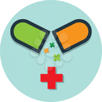 Drug Capsule Icon Design. Eps 8 supported.