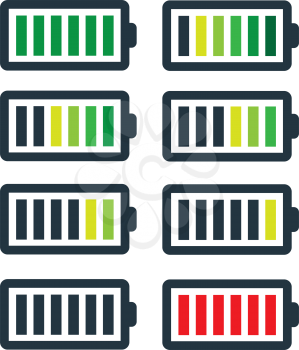 Battery Icon Set Design. Eps 8 supported.