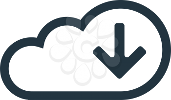 Cloud Computing with Download Icon Design