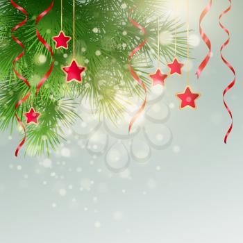 Xmas background with Christmas decoration. Vector illustration EPS10