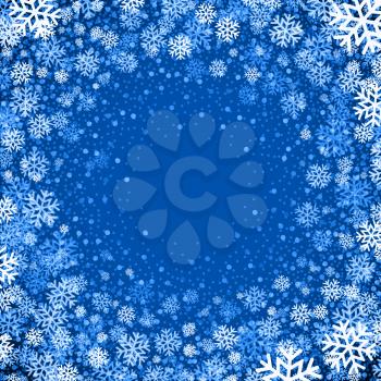 Blue background with snowflakes. Vector illustration EPS 10