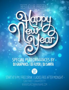 New Year party poster. Vector illustration EPS 10