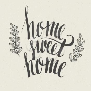 Sweet home hand  lettering. Vector EPS 10