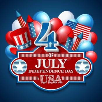 American Independence Day. Festive vector illustration EPS 10