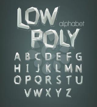 low poly alphabet font. Vector illustration EPS 10