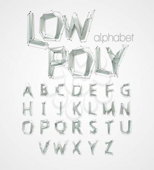 low poly alphabet font. Vector illustration EPS 10