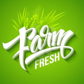 Farm Fresh, calligraphic inscription. Vector illustration EPS 10