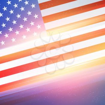 American Flag for Independence Day. Vector illustration. EPS 10