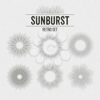 Set of Retro Sun burst shapes. Vector illustration EPS 10