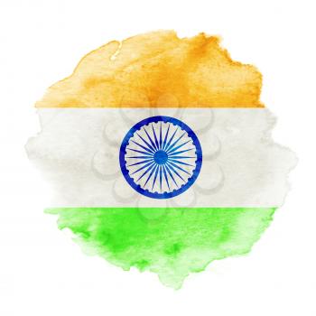 Vector indian flag in watercolor background. Concept Indian Independence Day celebrations. EPS 10