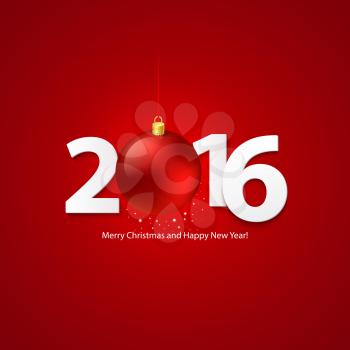 2016 Merry Chrstmas and Happy New Year Background. Vector illustration EPS 10